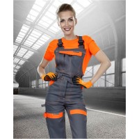Pantaloni pieptar Cool Trend  pentru femei - gri/portocaliu