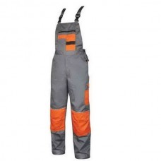 Pantaloni pieptar 2Strong - gri/portocaliu, roșu/gri